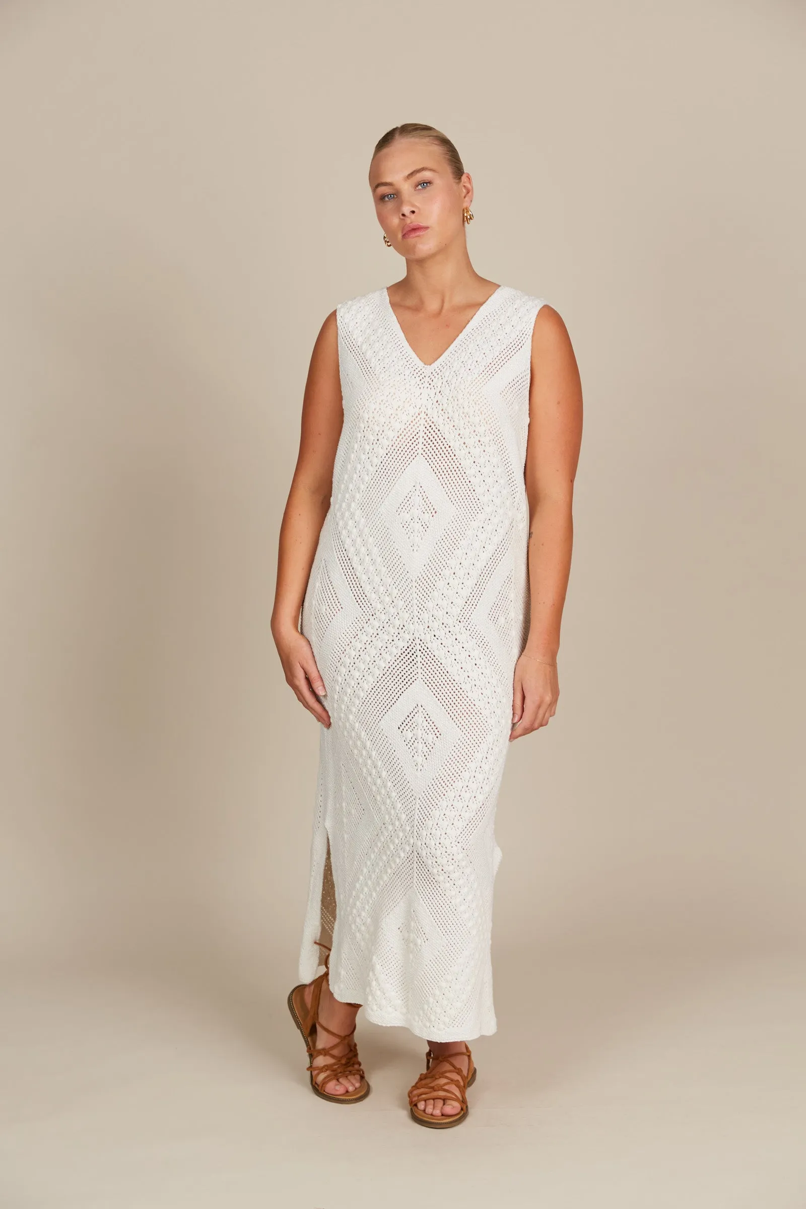 Sylvie Dress - Lotus White Crochet - Available Now