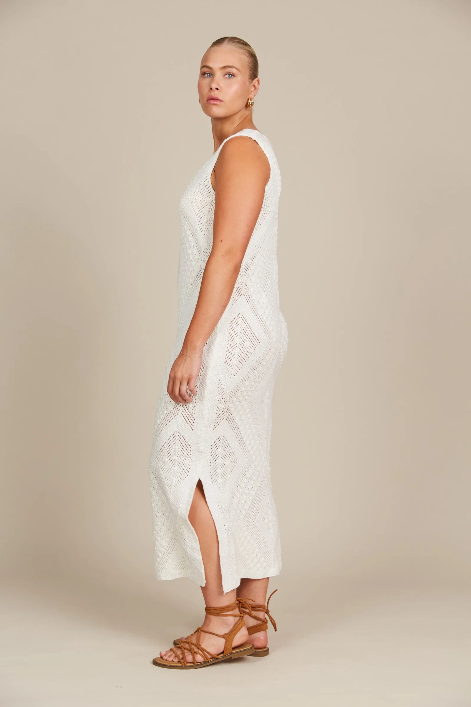 Sylvie Dress - Lotus White Crochet - Available Now