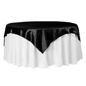 Taffeta Table Overlay Topper 72"x72" Square - Black