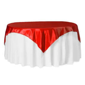 Taffeta Table Overlay Topper 72"x72" Square - Red