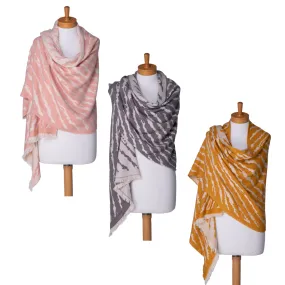 Taylor Hill - Zebra Reversible Scarf - Blush, Yellow, Grey