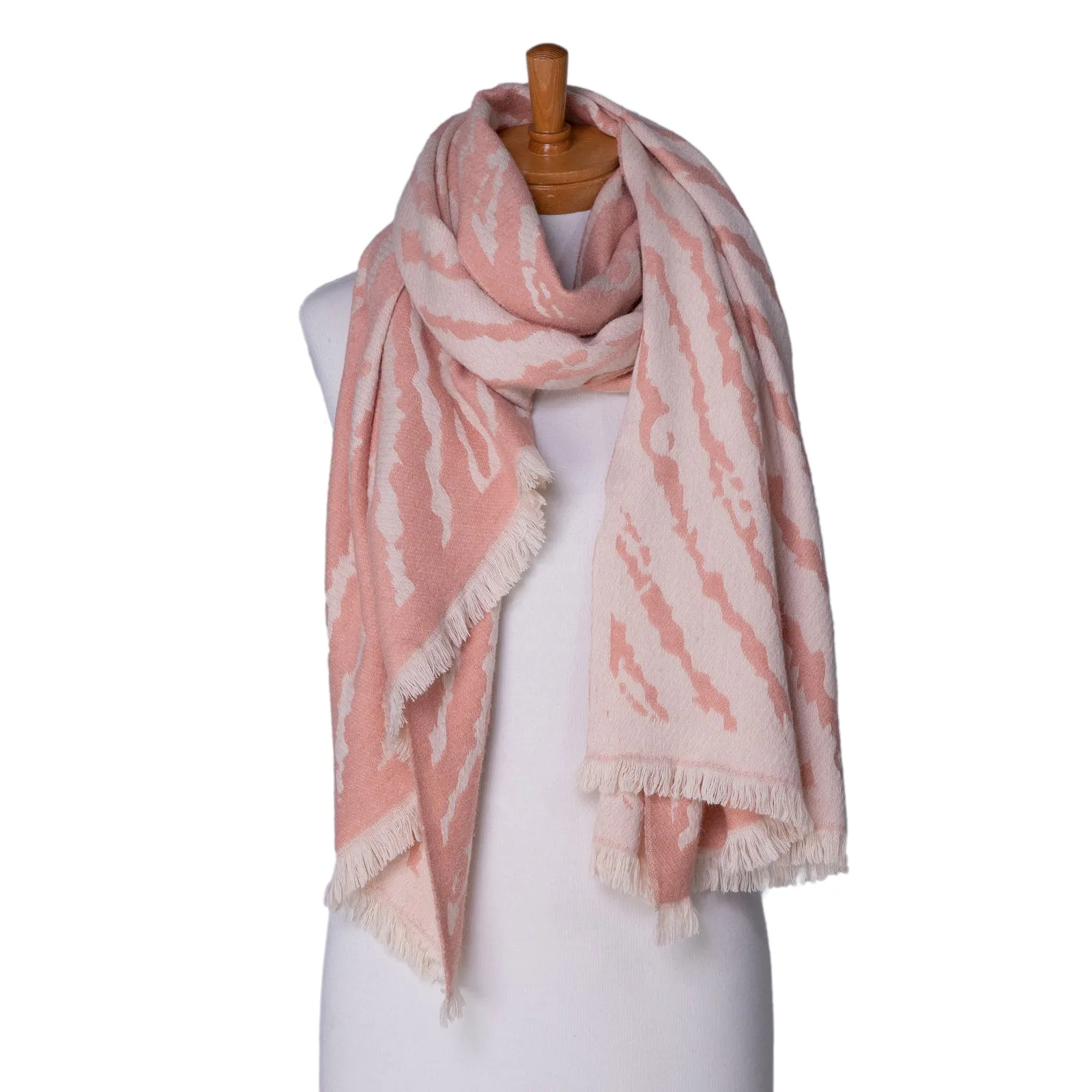 Taylor Hill - Zebra Reversible Scarf - Blush, Yellow, Grey