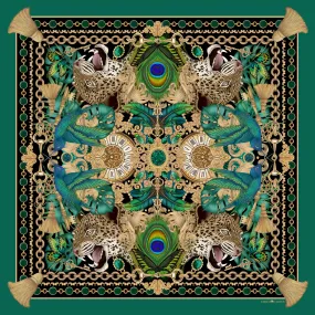 The Emerald & Jaguar Silk Scarf | 65x65cm [Preorder]