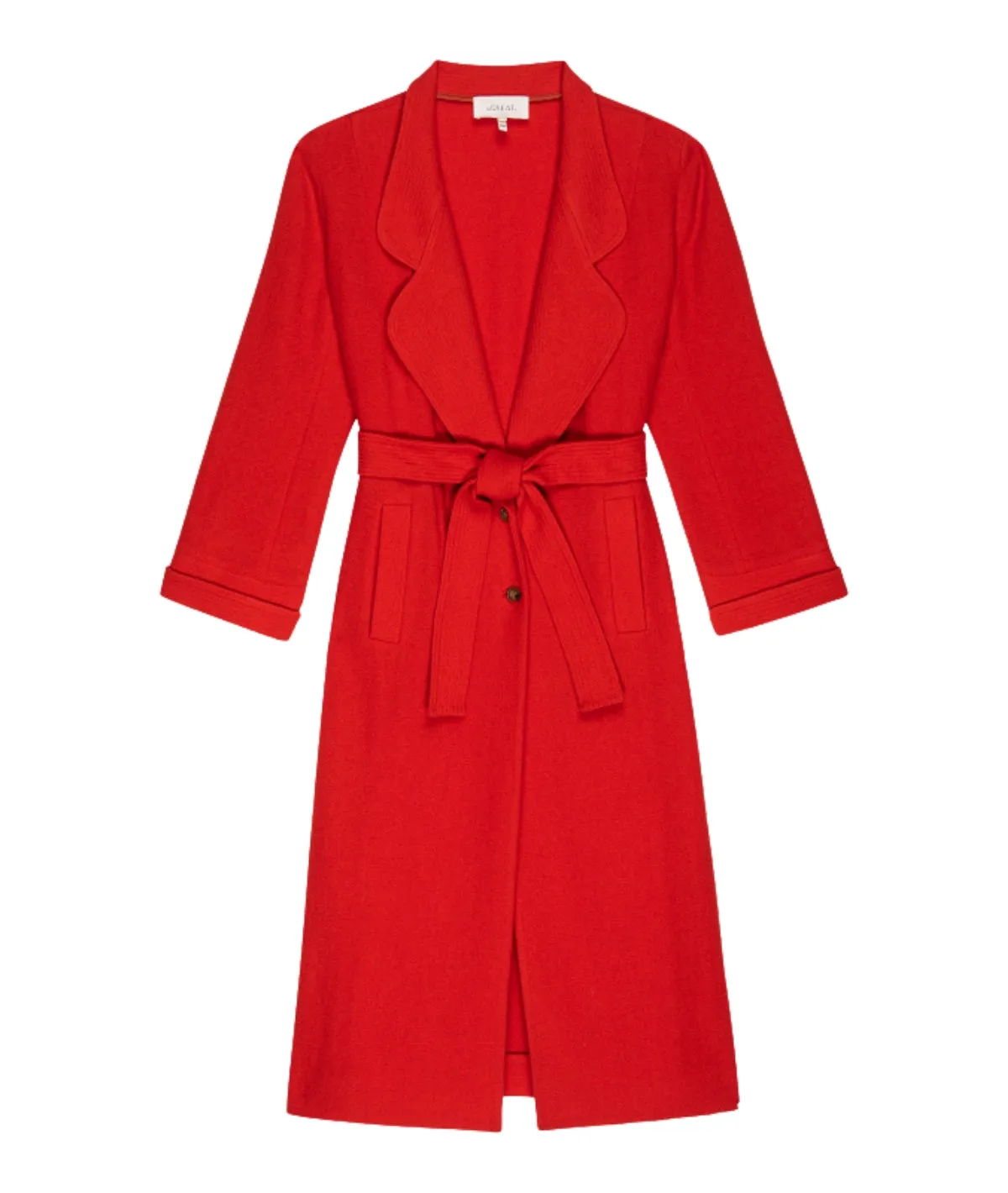 The Trapunto Trench Coat- Hot Red