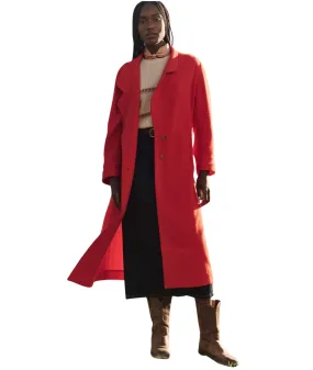 The Trapunto Trench Coat- Hot Red