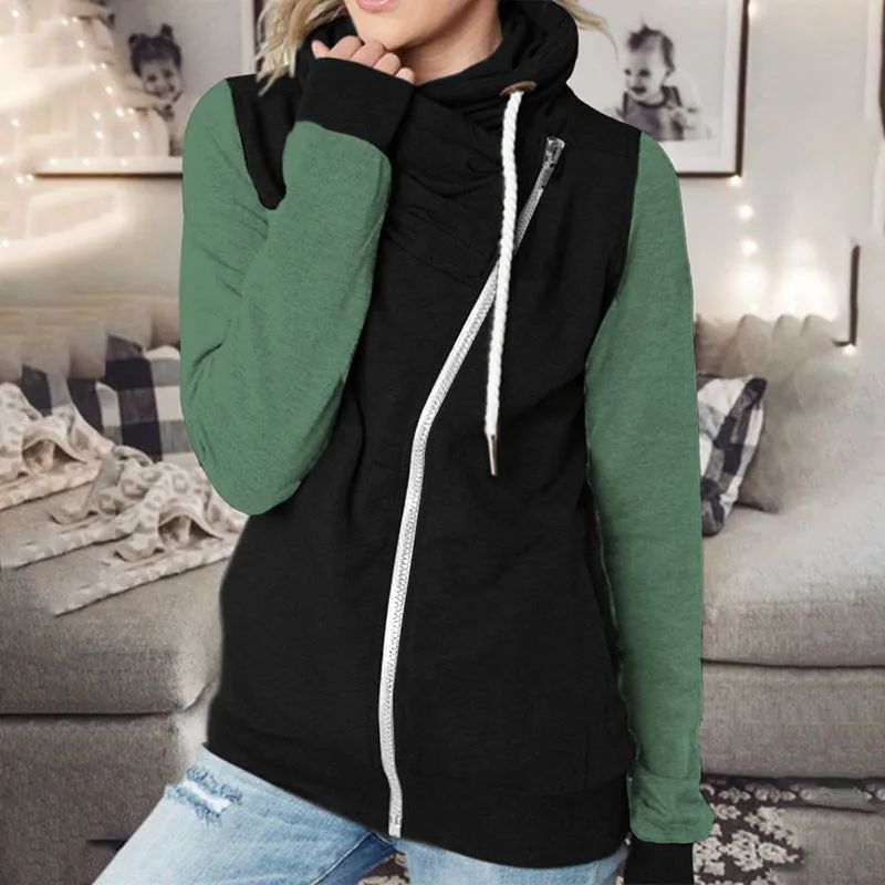 Turtleneck Zipped Fleece Sweatshirt