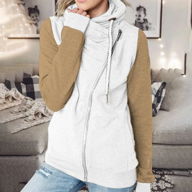 Turtleneck Zipped Fleece Sweatshirt