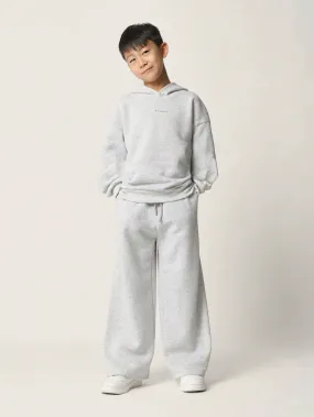 Tween Boys Comfy Grey Marl Overhead Hoodie & Wide Leg Sweatpants 2 Piece Set