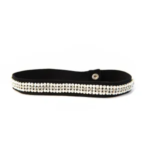 Un Deux Trois Girls Black With Pearls Belt