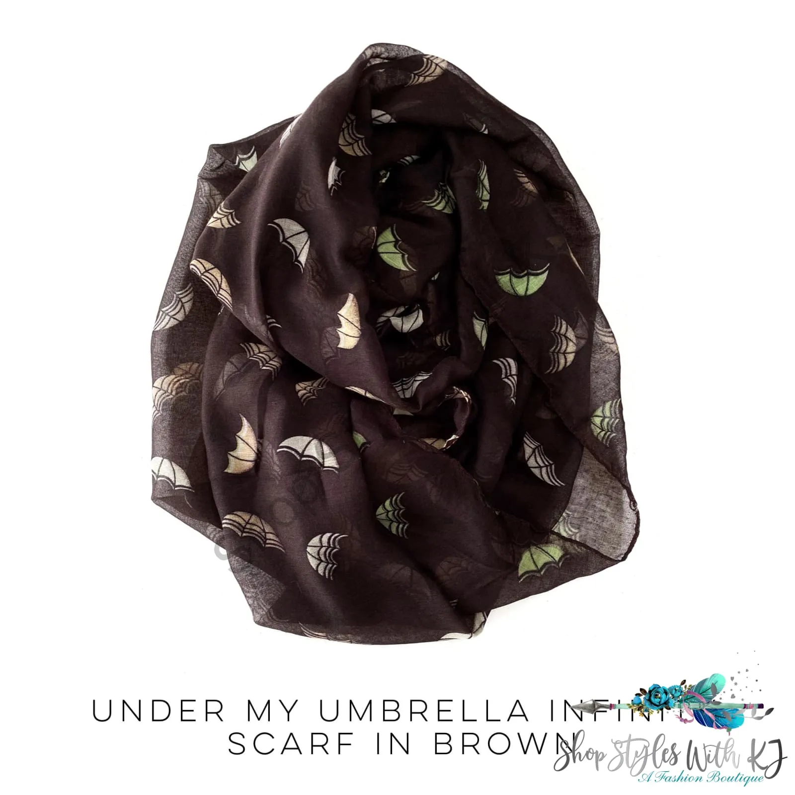 Under My Umbrella Infinity Scarf in Black