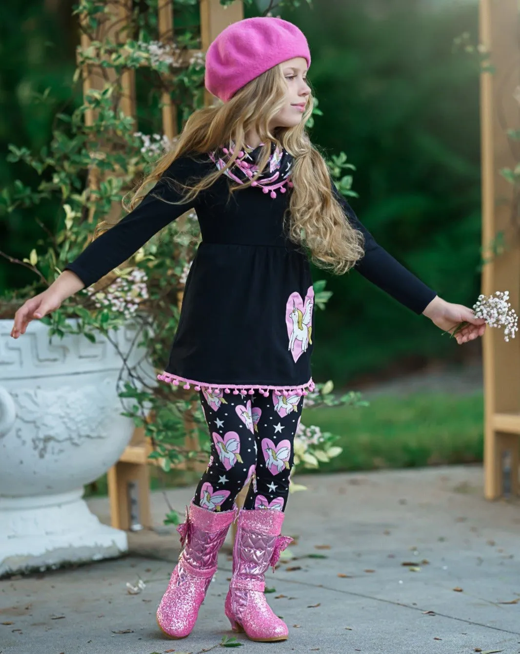 Unicorn Hearts Tunic, Scarf and Legging Set