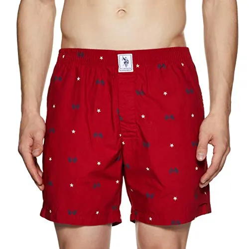 U.S. Polo Assn. Comfort Fit Print Cotton I663 Boxers - Pack Of 1 (RED FLAG M)