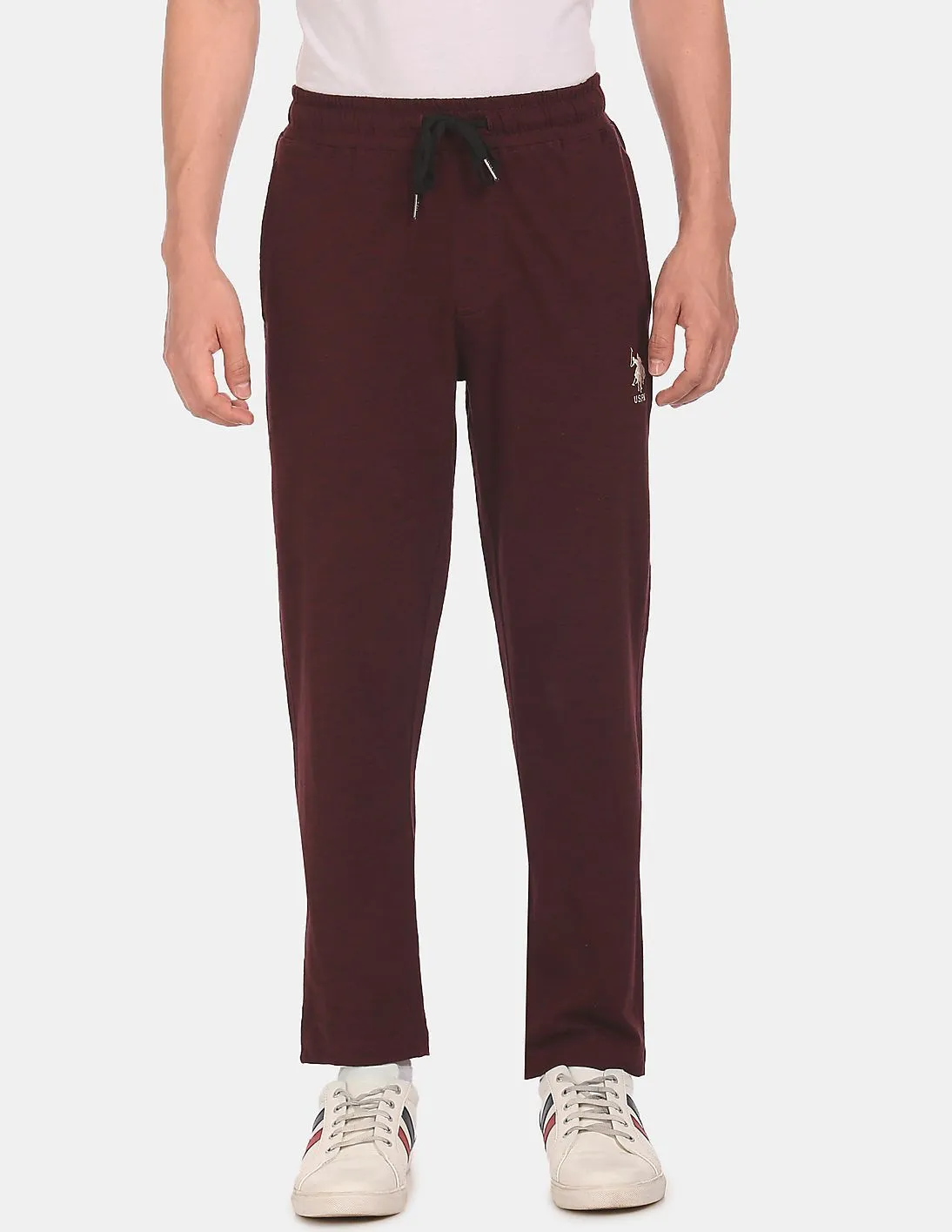 US Polo Cotton Maroon Track Pants Lower Bottom for Men