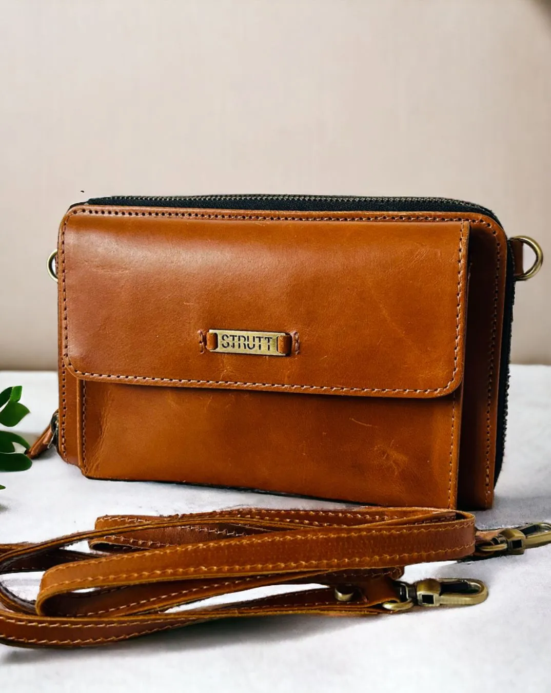 VersaChic 2-in-1 Leather Sling Wallet - Sling Bag