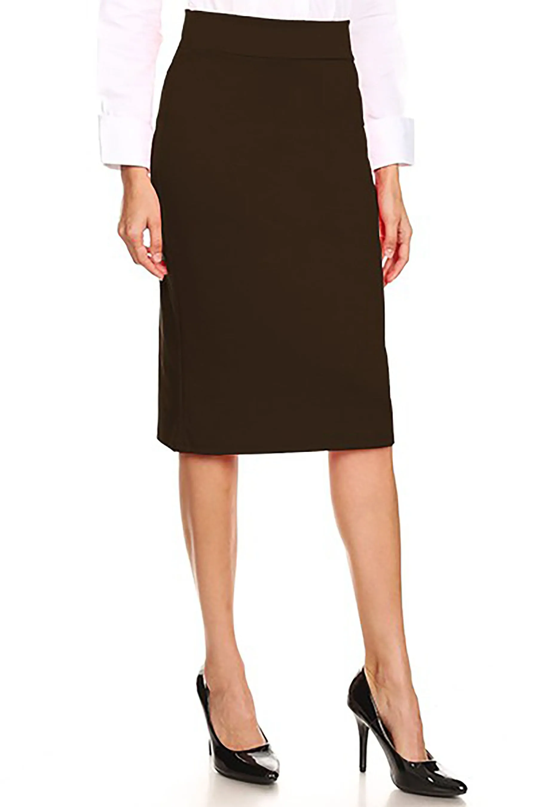 Women's Casual Fitted Midi Pencil Skirt