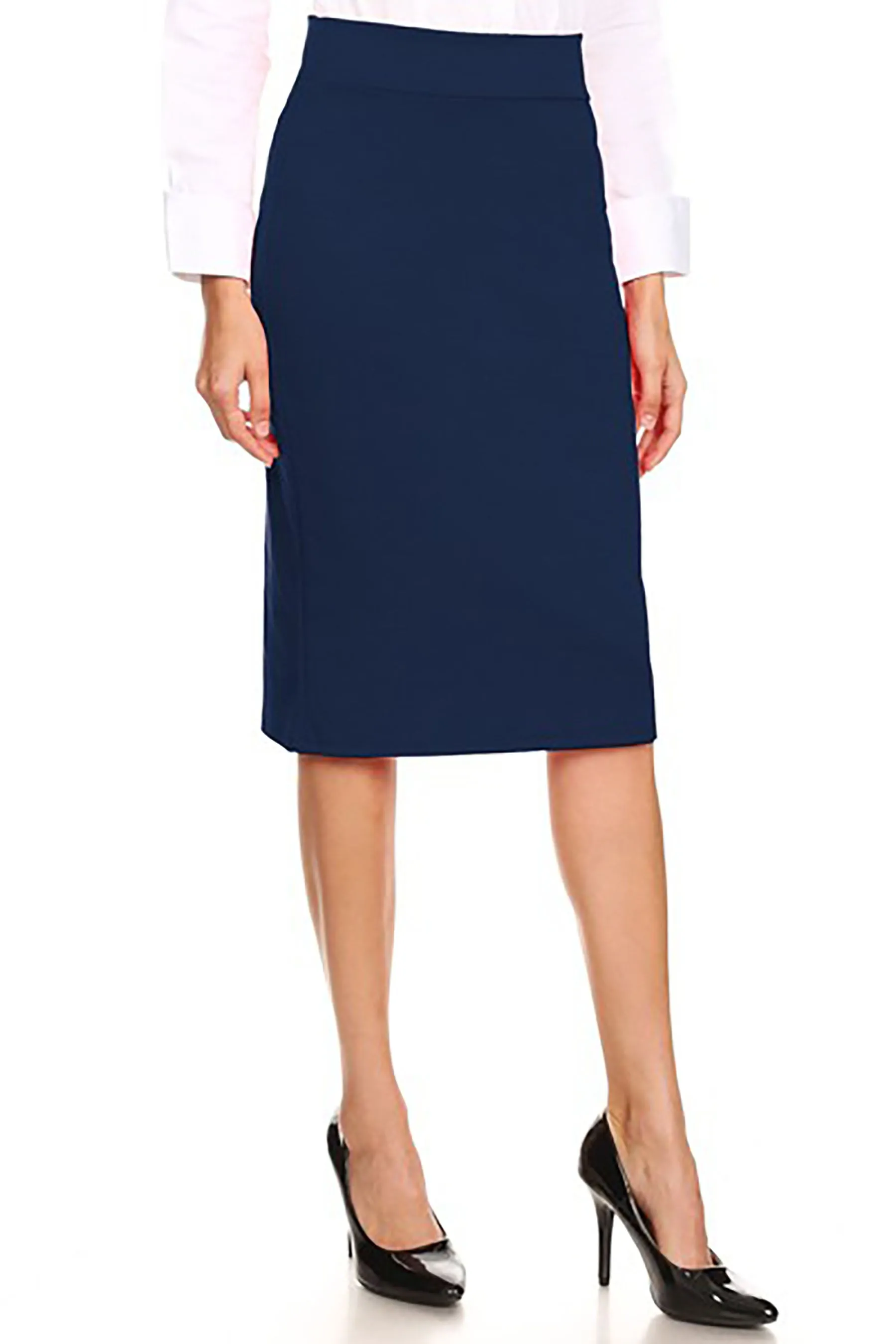 Women's Casual Fitted Midi Pencil Skirt