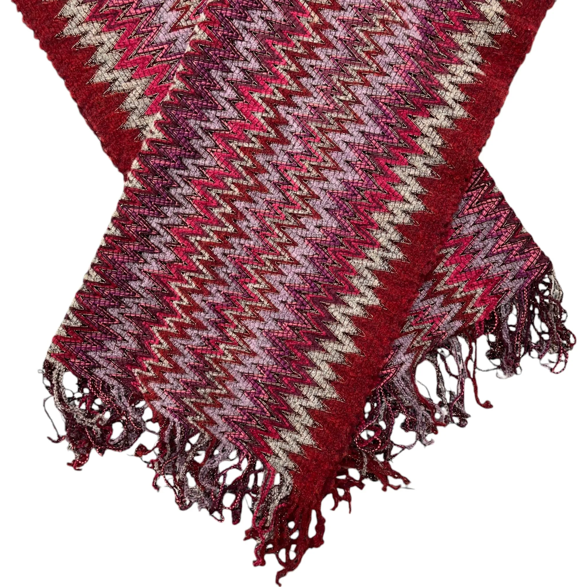 Women's Chevron Print Scarf Burgundy