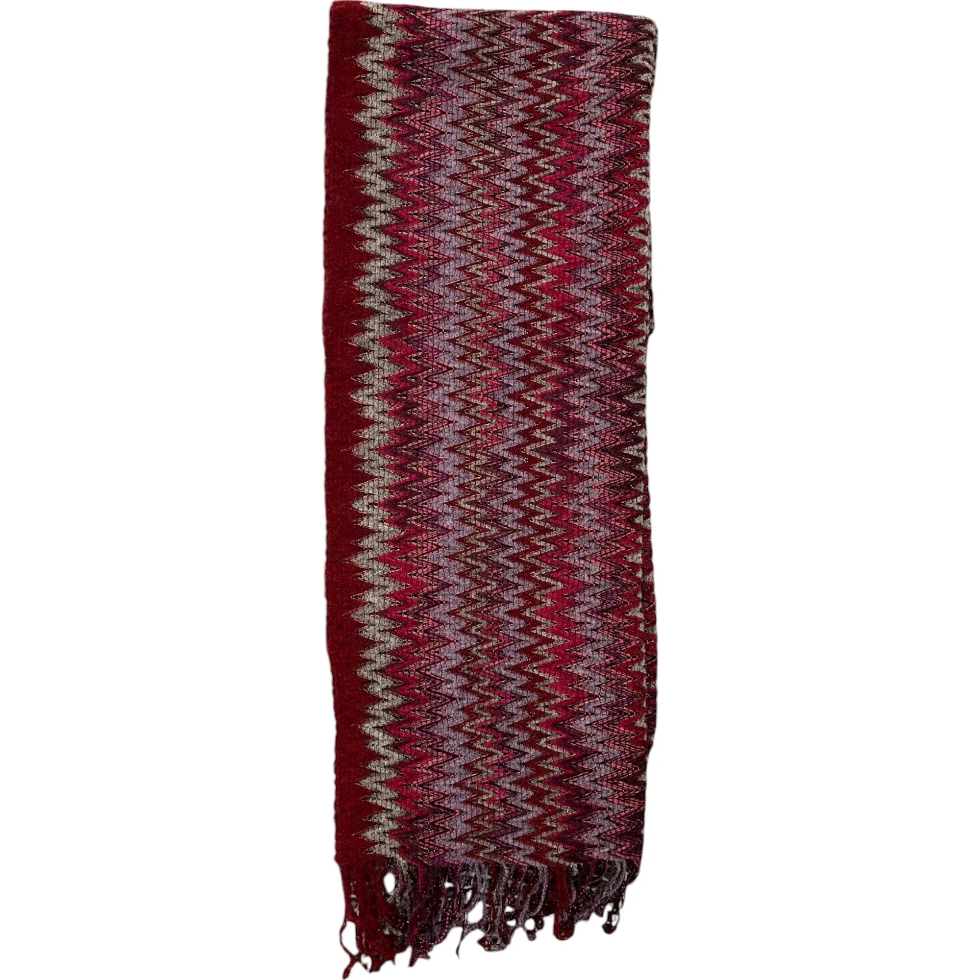 Women's Chevron Print Scarf Burgundy