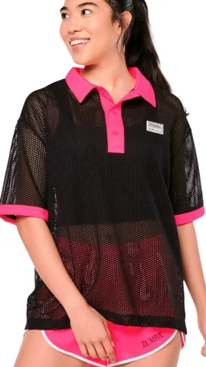 Zumba Prep Oversized Mesh Polo